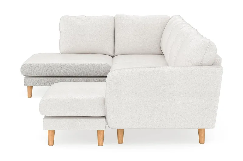 Trend Lyx 4-sits Högervänd U-formad Soffa med Divan och Schäslong i Bouclé - Vit - Möbler - Vardagsrum - Soffor - U-soffor