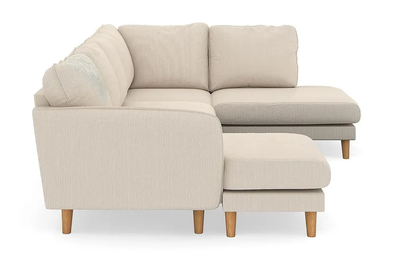 Trend Lyx 4-sits Högervänd U-formad Soffa med Divan och Schäslong i Manchester - Beige - Möbler - Vardagsrum - Soffor - U-soffor