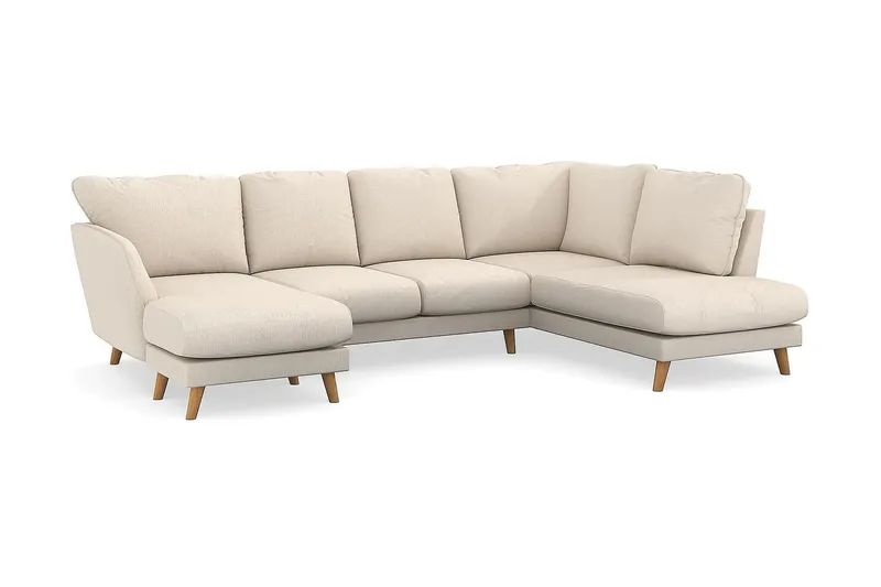 Trend Lyx 4-sits Högervänd U-formad Soffa med Divan och Schäslong i Manchester - Beige - Möbler - Vardagsrum - Soffor - U-soffor