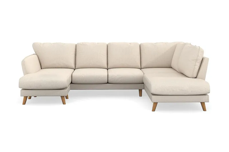 Trend Lyx 4-sits Högervänd U-formad Soffa med Divan och Schäslong i Manchester - Beige - Möbler - Vardagsrum - Soffor - U-soffor