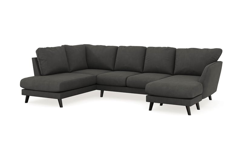 Trend Lyx 4-sits Högervänd U-formad Soffa med Divan och Schäslong i Manchester - Mörkgrå - Möbler - Vardagsrum - Soffor - U-soffor