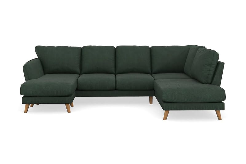 Trend Lyx 4-sits Högervänd U-formad Soffa med Divan och Schäslong i Manchester - Mörkgrön - Möbler - Vardagsrum - Soffor - U-soffor