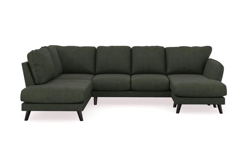 Trend Lyx 4-sits Högervänd U-formad Soffa med Divan och Schäslong i Manchester - Mörkgrön - Möbler - Vardagsrum - Soffor - U-soffor