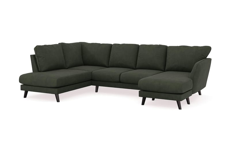 Trend Lyx 4-sits Högervänd U-formad Soffa med Divan och Schäslong i Manchester - Mörkgrön - Möbler - Vardagsrum - Soffor - U-soffor