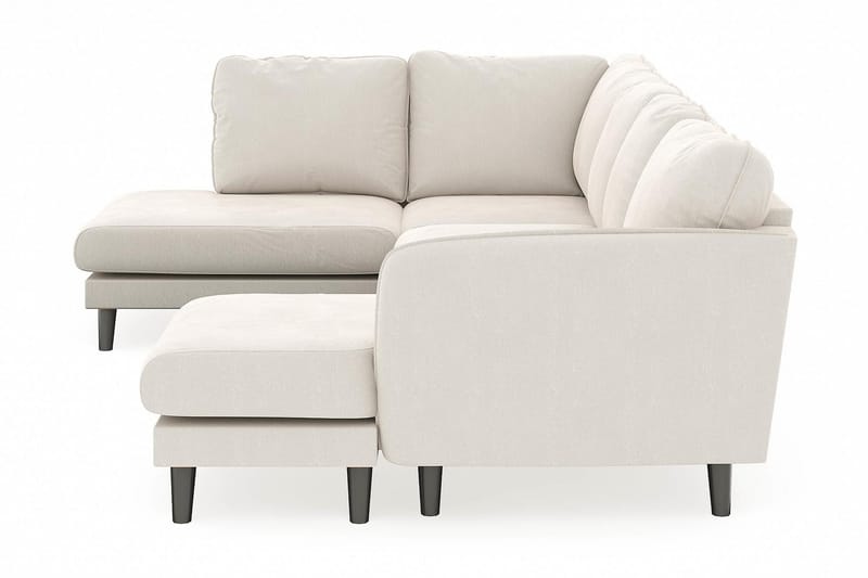 Trend Lyx 4-sits Högervänd U-formad Soffa med Divan och Schäslong i Sammet - Krämvit - Möbler - Vardagsrum - Soffor - U-soffor