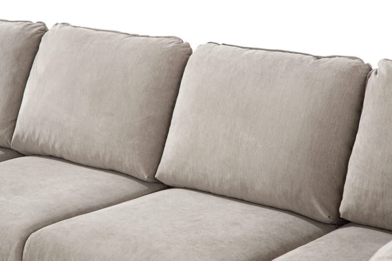 Trend Lyx 4-sits Högervänd U-formad Soffa med Divan och Schäslong i Tyg - Beige - Möbler - Vardagsrum - Soffor - U-soffor