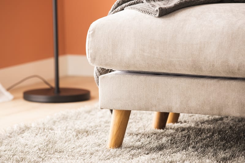 Trend Lyx 4-sits Högervänd U-formad Soffa med Divan och Schäslong i Tyg - Beige - Möbler - Vardagsrum - Soffor - U-soffor