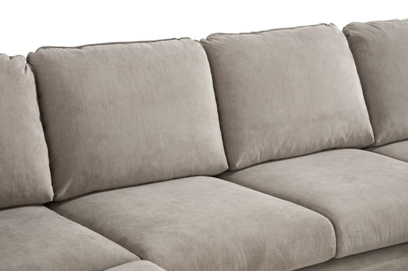 Trend Lyx 4-sits Högervänd U-formad Soffa med Divan och Schäslong i Tyg - Beige - Möbler - Vardagsrum - Soffor - U-soffor