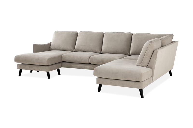 Trend Lyx 4-sits Högervänd U-formad Soffa med Divan och Schäslong i Tyg - Beige - Möbler - Vardagsrum - Soffor - U-soffor