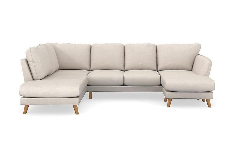 Trend Lyx 4-sits Högervänd U-formad Soffa med Divan och Schäslong i Tyg - Beige - Möbler - Vardagsrum - Soffor - U-soffor