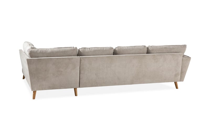 Trend Lyx 4-sits Högervänd U-formad Soffa med Divan och Schäslong i Tyg - Beige - Möbler - Vardagsrum - Soffor - U-soffor