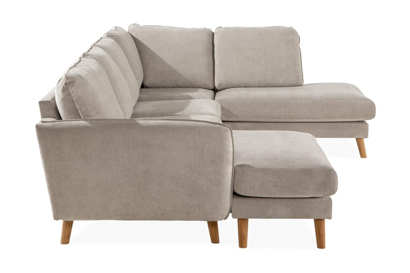 Trend Lyx 4-sits Högervänd U-formad Soffa med Divan och Schäslong i Tyg - Beige - Möbler - Vardagsrum - Soffor - U-soffor