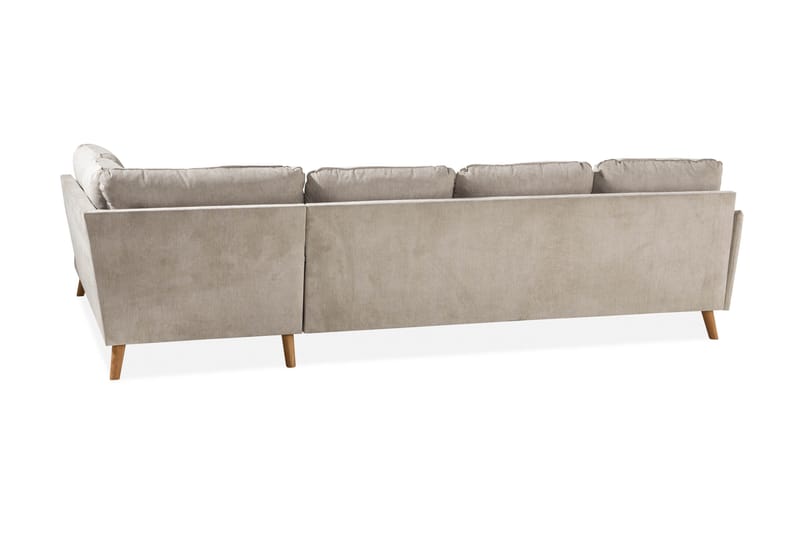 Trend Lyx 4-sits Högervänd U-formad Soffa med Divan och Schäslong i Tyg - Beige - Möbler - Vardagsrum - Soffor - U-soffor
