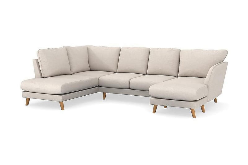 Trend Lyx 4-sits Högervänd U-formad Soffa med Divan och Schäslong i Tyg - Beige - Möbler - Vardagsrum - Soffor - U-soffor