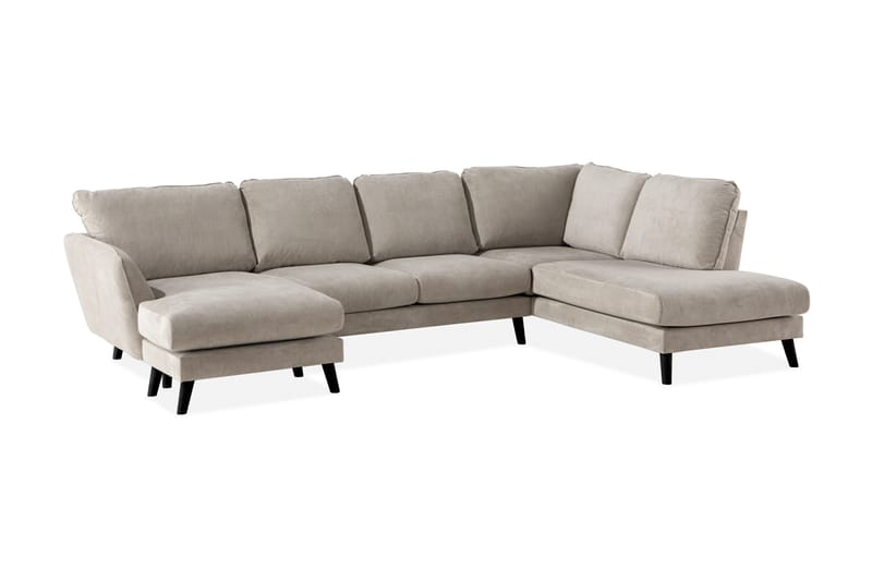 Trend Lyx 4-sits Högervänd U-formad Soffa med Divan och Schäslong i Tyg - Beige - Möbler - Vardagsrum - Soffor - U-soffor