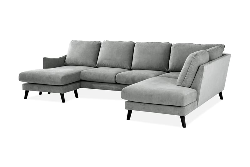 Trend Lyx 4-sits Högervänd U-formad Soffa med Divan och Schäslong i Tyg - Grå - Möbler - Vardagsrum - Soffor - U-soffor