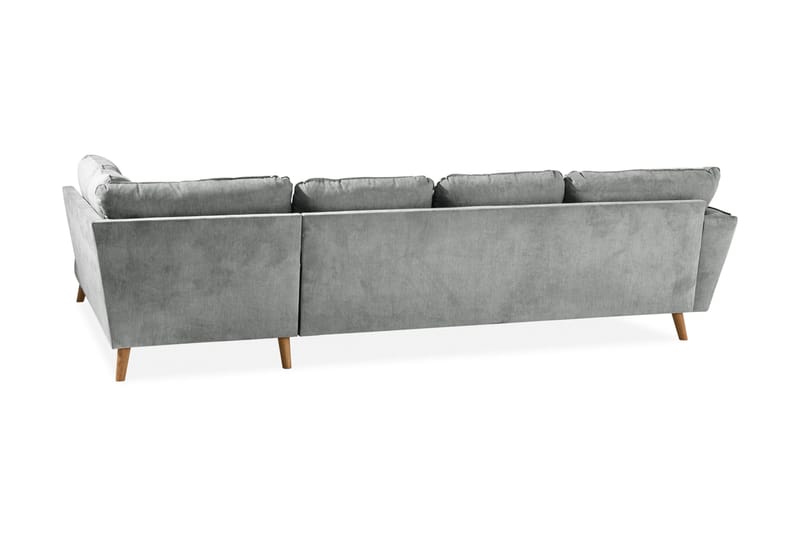 Trend Lyx 4-sits Högervänd U-formad Soffa med Divan och Schäslong i Tyg - Grå - Möbler - Vardagsrum - Soffor - U-soffor