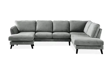 Trend Lyx 4-sits Högervänd U-formad Soffa med Divan och Schäslong i Tyg