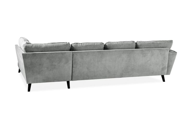 Trend Lyx 4-sits Högervänd U-formad Soffa med Divan och Schäslong i Tyg - Grå - Möbler - Vardagsrum - Soffor - U-soffor
