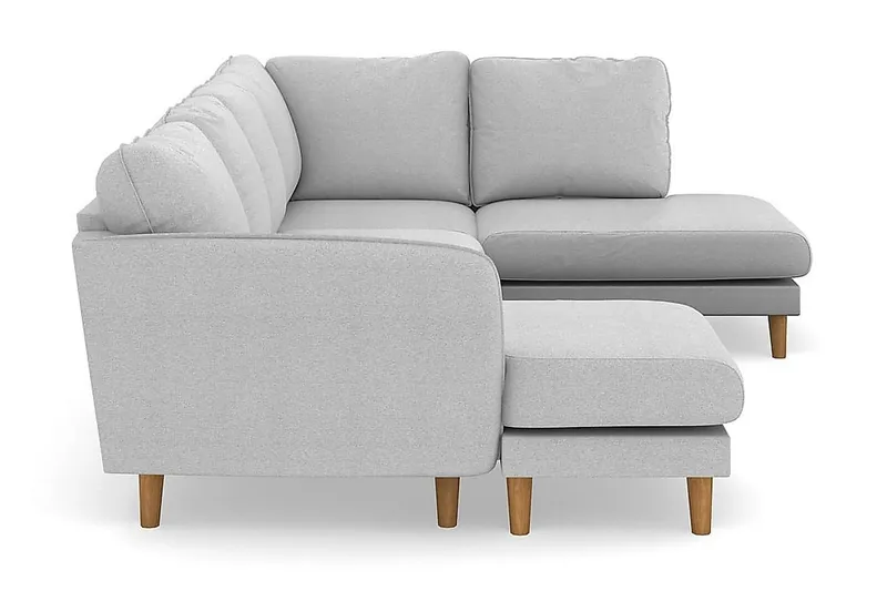 Trend Lyx 4-sits Högervänd U-formad Soffa med Divan och Schäslong i Tyg - Ljusgrå - Möbler - Vardagsrum - Soffor - U-soffor