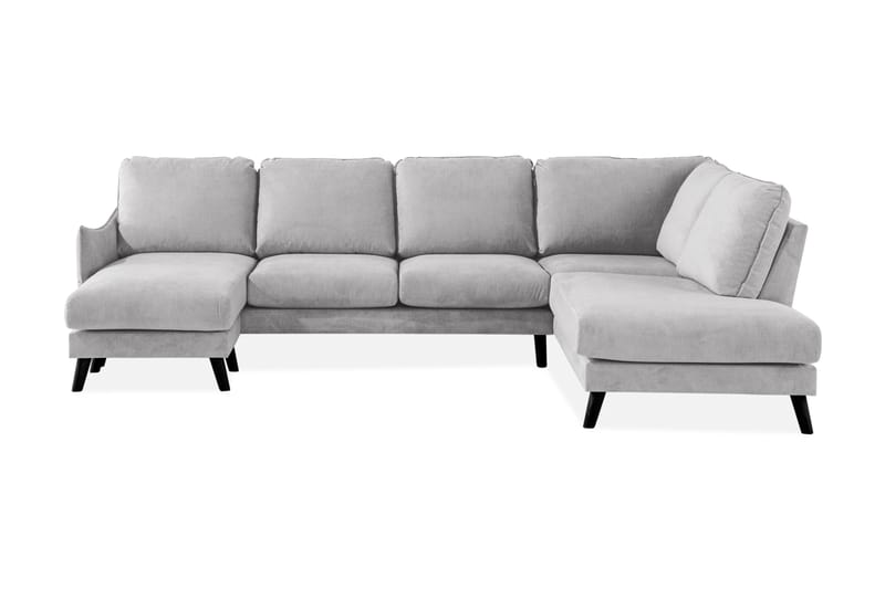 Trend Lyx 4-sits Högervänd U-formad Soffa med Divan och Schäslong i Tyg - Ljusgrå - Möbler - Vardagsrum - Soffor - U-soffor