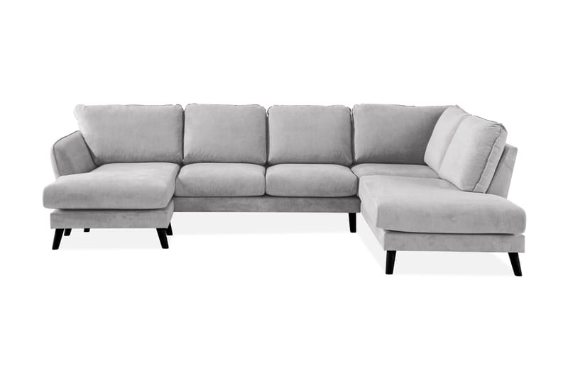 Trend Lyx 4-sits Högervänd U-formad Soffa med Divan och Schäslong i Tyg - Ljusgrå - Möbler - Vardagsrum - Soffor - U-soffor