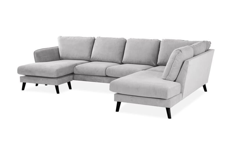 Trend Lyx 4-sits Högervänd U-formad Soffa med Divan och Schäslong i Tyg - Ljusgrå - Möbler - Vardagsrum - Soffor - U-soffor