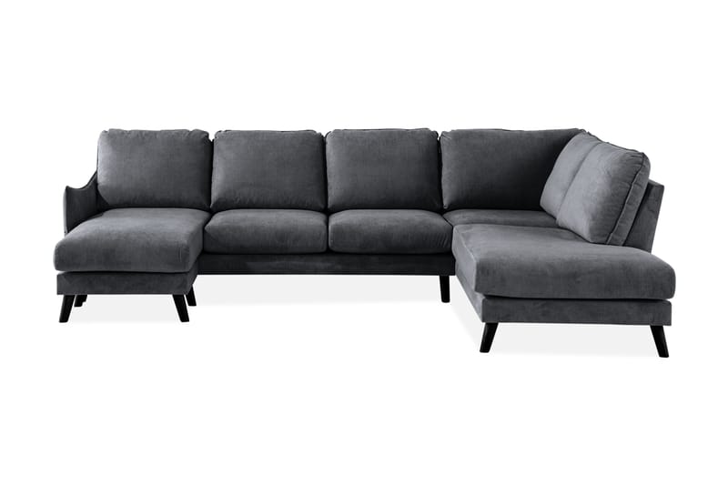 Trend Lyx 4-sits Högervänd U-formad Soffa med Divan och Schäslong i Tyg - Mörkgrå - Möbler - Vardagsrum - Soffor - U-soffor