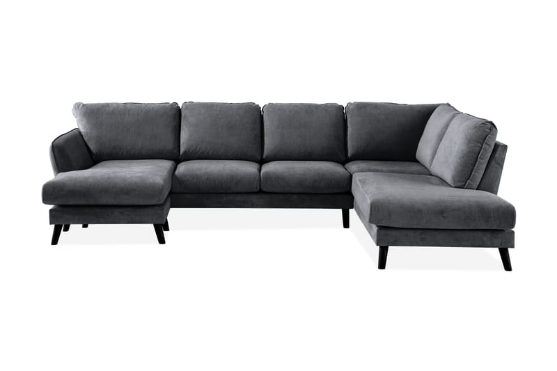 Trend Lyx 4-sits Högervänd U-formad Soffa med Divan och Schäslong i Tyg - Mörkgrå - Möbler - Vardagsrum - Soffor - U-soffor
