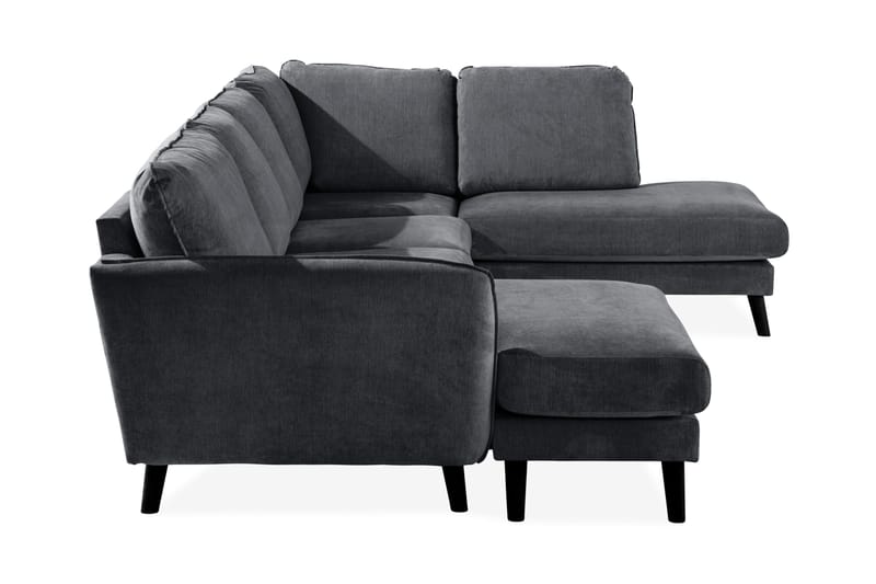 Trend Lyx 4-sits Högervänd U-formad Soffa med Divan och Schäslong i Tyg - Mörkgrå - Möbler - Vardagsrum - Soffor - U-soffor