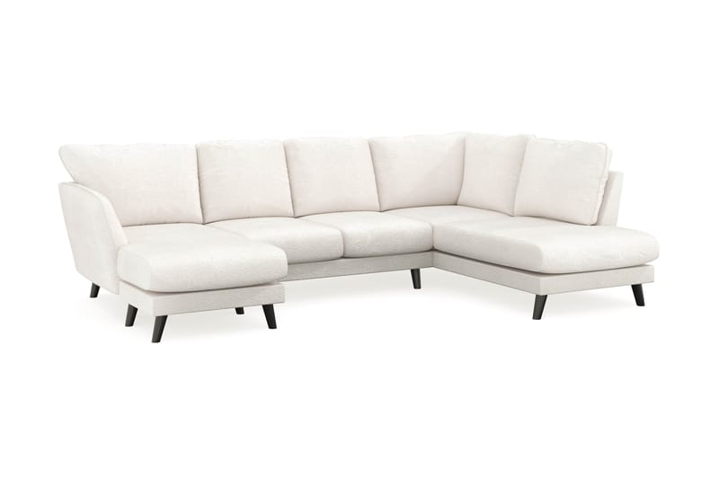 Trend Lyx 4-sits Vänstervänd U-formad Soffa med Divan och Schäslong i Bouclé - Vit - Möbler - Vardagsrum - Soffor - U-soffor