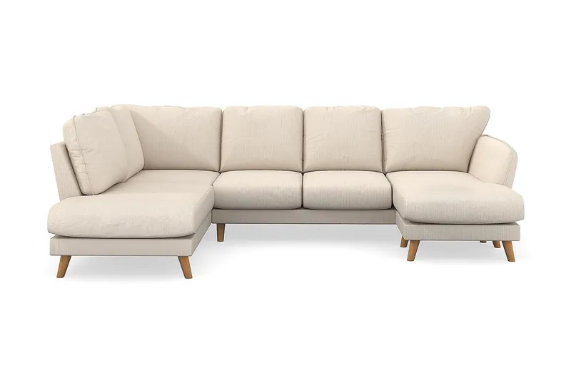 Trend Lyx 4-sits Vänstervänd U-formad Soffa med Divan och Schäslong i Manchester - Beige - Möbler - Vardagsrum - Soffor - U-soffor