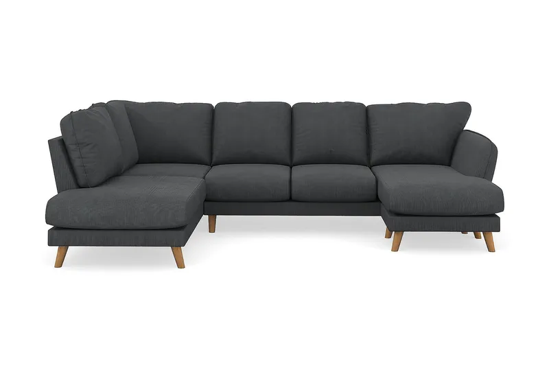 Trend Lyx 4-sits Vänstervänd U-formad Soffa med Divan och Schäslong i Manchester - Mörkgrå - Möbler - Vardagsrum - Soffor - U-soffor
