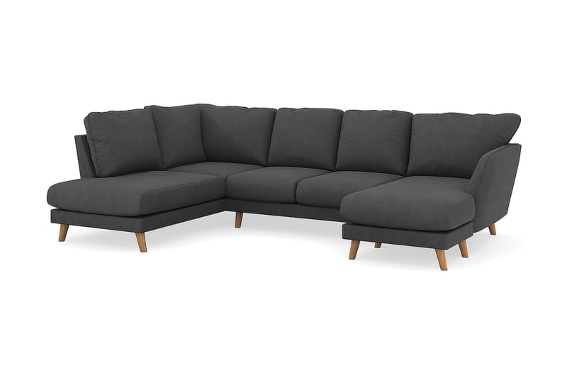 Trend Lyx 4-sits Vänstervänd U-formad Soffa med Divan och Schäslong i Manchester - Mörkgrå - Möbler - Vardagsrum - Soffor - U-soffor