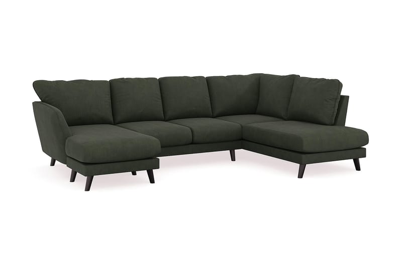 Trend Lyx 4-sits Vänstervänd U-formad Soffa med Divan och Schäslong i Manchester - Mörkgrön - Möbler - Vardagsrum - Soffor - U-soffor