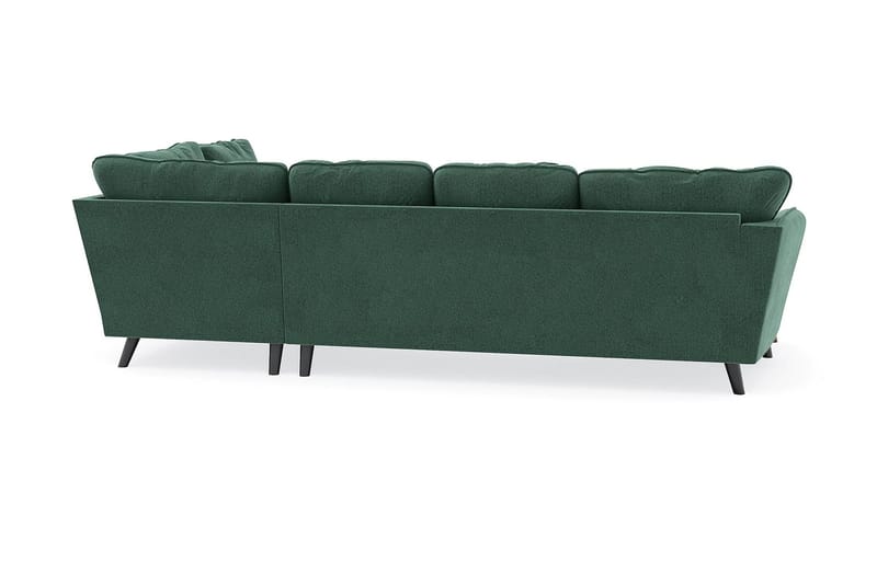 Trend Lyx 4-sits Vänstervänd U-formad Soffa med Divan och Schäslong i Sammet - Mörkgrön - Möbler - Vardagsrum - Soffor - U-soffor