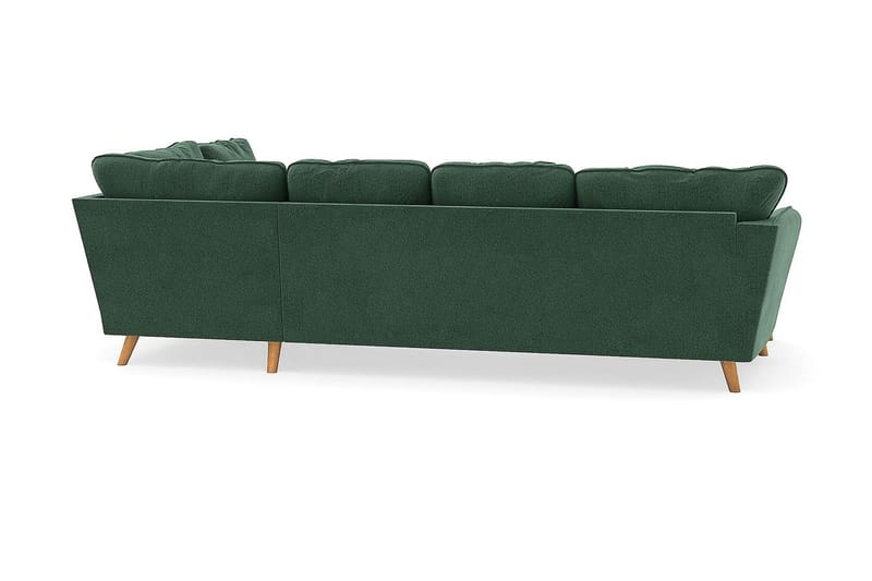 Trend Lyx 4-sits Vänstervänd U-formad Soffa med Divan och Schäslong i Sammet - Mörkgrön - Möbler - Vardagsrum - Soffor - U-soffor