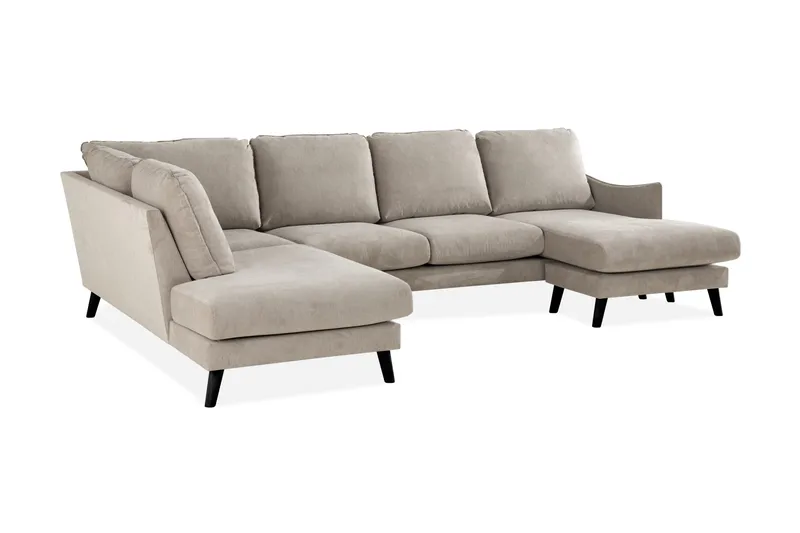 Trend Lyx 4-sits Vänstervänd U-formad Soffa med Divan och Schäslong i Tyg - Beige - Möbler - Vardagsrum - Soffor - U-soffor