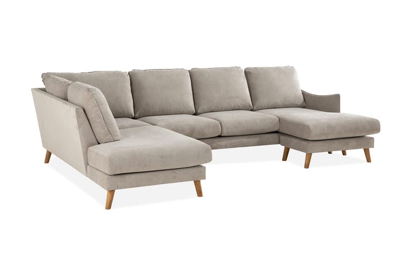 Trend Lyx 4-sits Vänstervänd U-formad Soffa med Divan och Schäslong i Tyg - Beige - Möbler - Vardagsrum - Soffor - U-soffor
