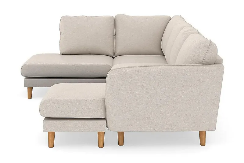 Trend Lyx 4-sits Vänstervänd U-formad Soffa med Divan och Schäslong i Tyg - Beige - Möbler - Vardagsrum - Soffor - U-soffor