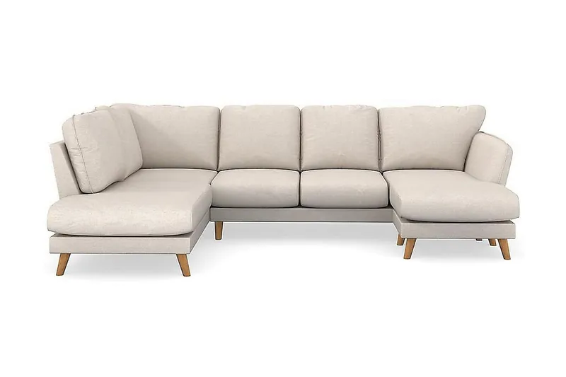 Trend Lyx 4-sits Vänstervänd U-formad Soffa med Divan och Schäslong i Tyg - Beige - Möbler - Vardagsrum - Soffor - U-soffor