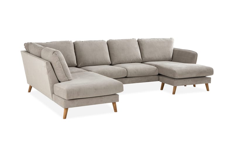 Trend Lyx 4-sits Vänstervänd U-formad Soffa med Divan och Schäslong i Tyg - Beige - Möbler - Vardagsrum - Soffor - U-soffor