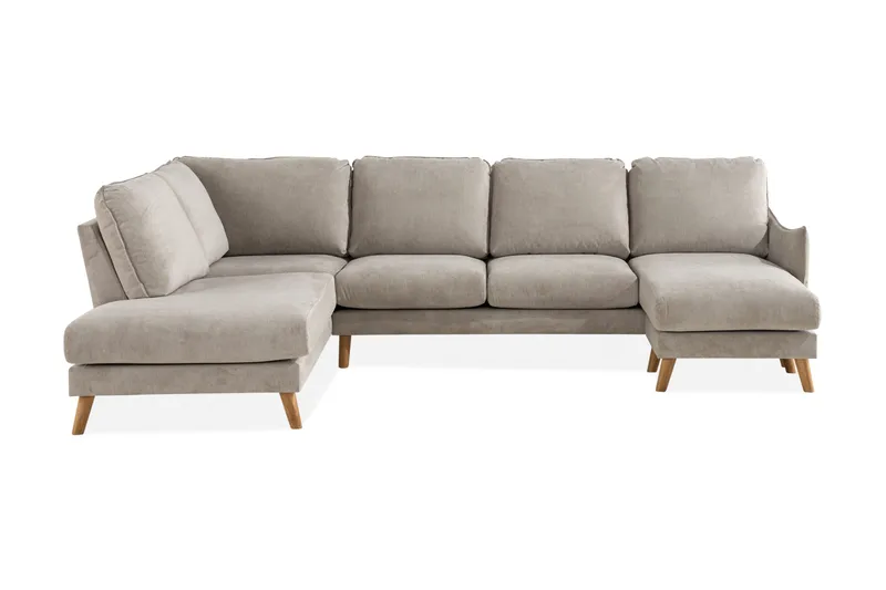 Trend Lyx 4-sits Vänstervänd U-formad Soffa med Divan och Schäslong i Tyg, Beige