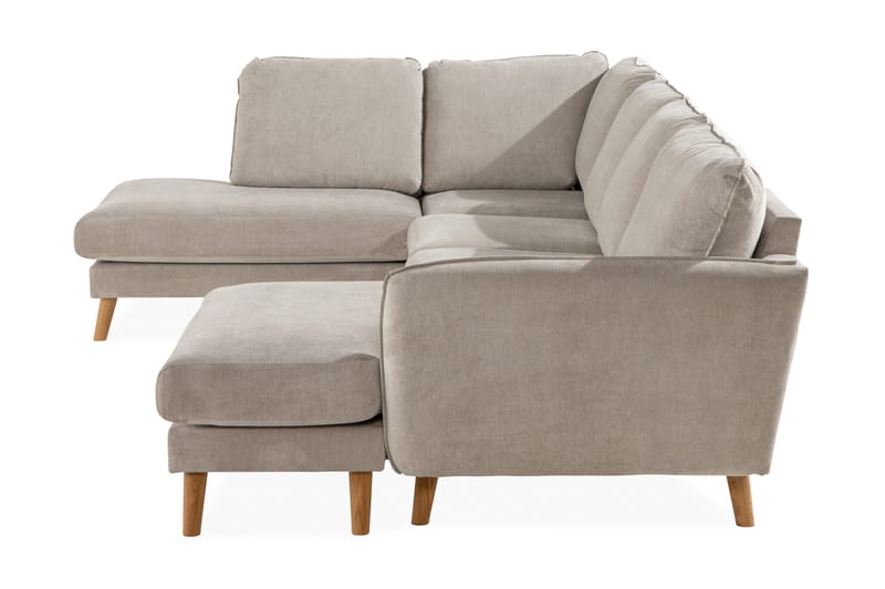Trend Lyx 4-sits Vänstervänd U-formad Soffa med Divan och Schäslong i Tyg - Beige - Möbler - Vardagsrum - Soffor - U-soffor