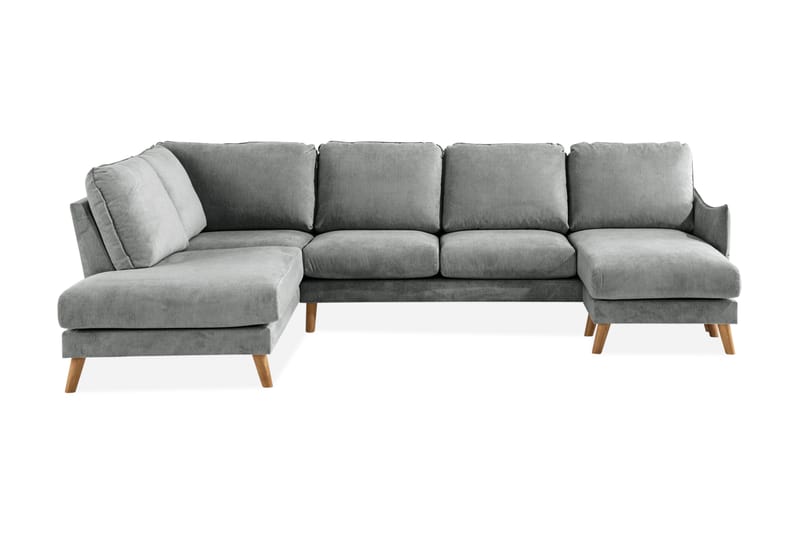Trend Lyx 4-sits Vänstervänd U-formad Soffa med Divan och Schäslong i Tyg - Grå - Möbler - Vardagsrum - Soffor - U-soffor