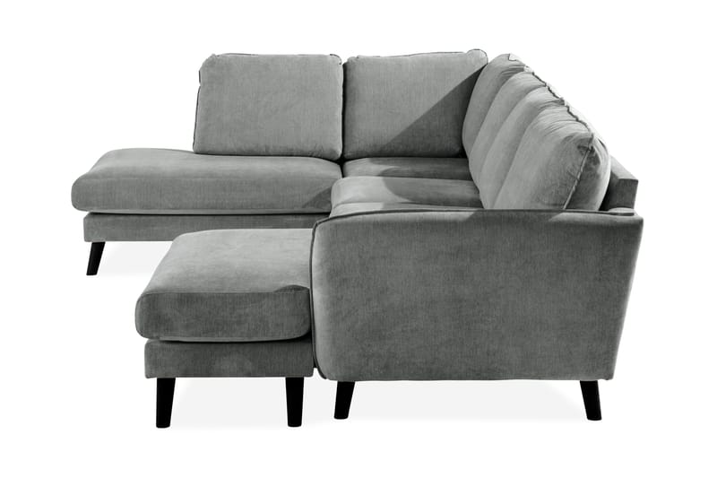 Trend Lyx 4-sits Vänstervänd U-formad Soffa med Divan och Schäslong i Tyg - Grå - Möbler - Vardagsrum - Soffor - U-soffor