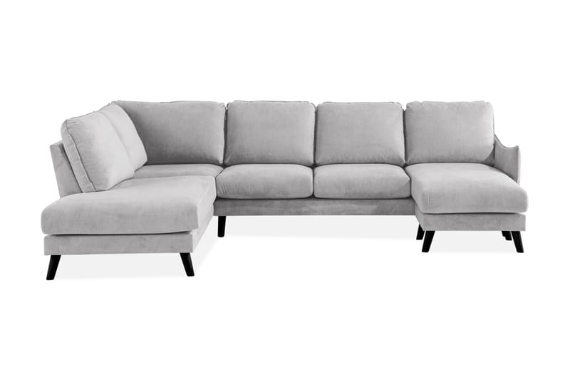 Trend Lyx 4-sits Vänstervänd U-formad Soffa med Divan och Schäslong i Tyg - Ljusgrå - Möbler - Vardagsrum - Soffor - U-soffor