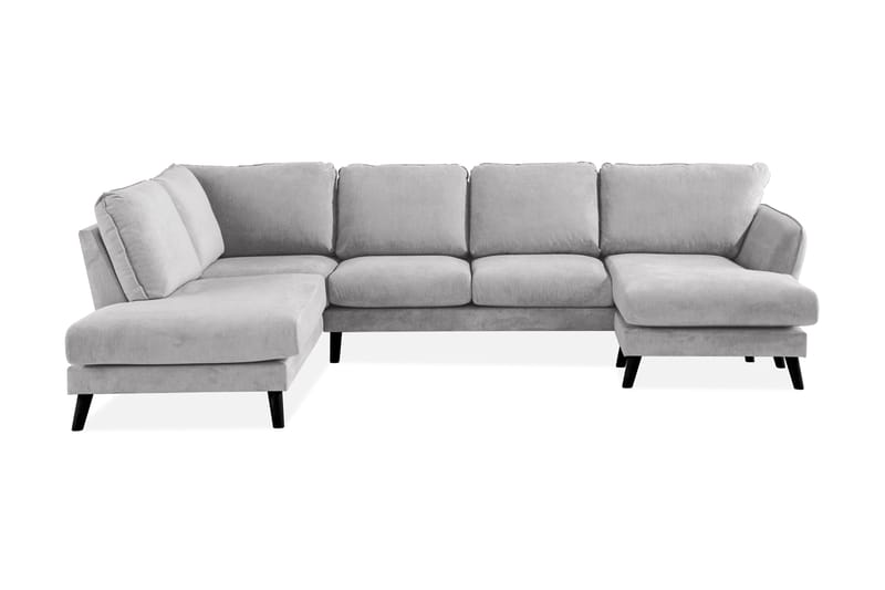 Trend Lyx 4-sits Vänstervänd U-formad Soffa med Divan och Schäslong i Tyg - Ljusgrå - Möbler - Vardagsrum - Soffor - U-soffor