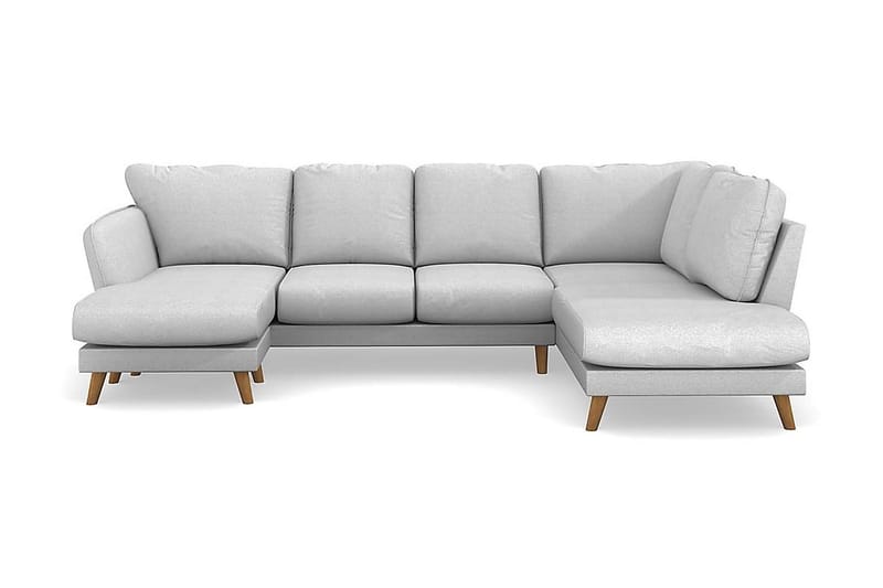 Trend Lyx 4-sits Vänstervänd U-formad Soffa med Divan och Schäslong i Tyg - Ljusgrå - Möbler - Vardagsrum - Soffor - U-soffor