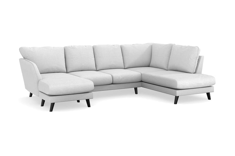 Trend Lyx 4-sits Vänstervänd U-formad Soffa med Divan och Schäslong i Tyg - Ljusgrå - Möbler - Vardagsrum - Soffor - U-soffor